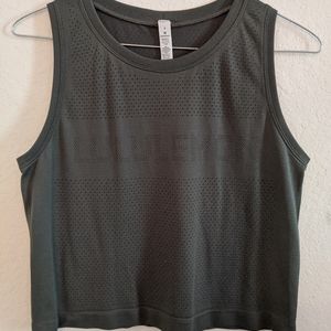 Olive Lululemon Mesh Muscle Crop